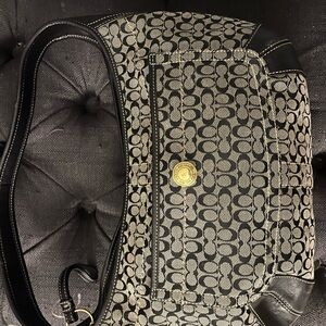 Black and Gray Designer Coach Women's Bag